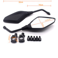 Rétroviseur universel noir pour VTT, quad et moto, accessoire de vélo électrique en ABS et aluminium avec lentille réfléchissante