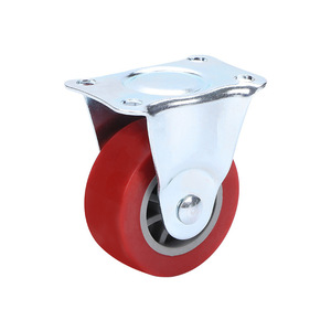 Directional Wheel 2 Inch Maroon Pu Caster Plate Mount For Furniture And Appliances - Product Image 4