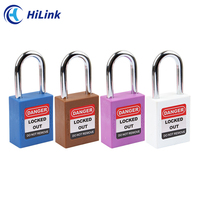 HiLink vente directe d'usine 10 pièces manille en acier multicolore 38mm ABS Kit de cadenas de sécurité avec clé principale serrures en gros