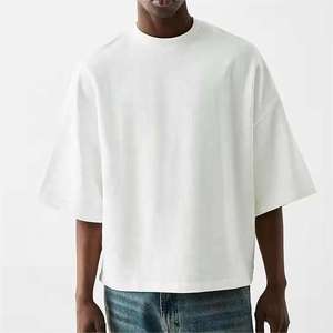 T-Shirt Oversize <span class=keywords><strong>Bianca</strong></span> Personalizzata da <span class=keywords><strong>Uomo</strong></span>, <span class=keywords><strong>Mezza</strong></span> <span class=keywords><strong>Manica</strong></span>, 100% Cotone di Alta Qualità, Stile Streetwear, Peso 300gsm - Product Image 2