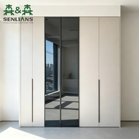 Armoire en bois européenne moderne sur mesure, portes de placard réglables en contreplaqué, montage facile et portable pour mobilier de chambre d'hôtel