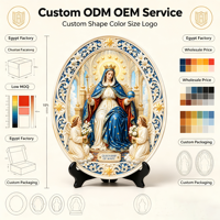Artisanat en résine personnalisé « Reine Marie » – Plaque en relief 3D Art Déco, Sceptre de la Reine du Ciel, Décoration murale pour église catholique ou maison, Cadeau