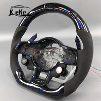 Volant personnalisé en fibre de carbone forgée bleue avec écran LED et palettes de changement de vitesse pour Volkswagen GTI MK7 Golf R