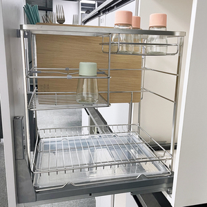 Étagère à épices coulissante de cuisine au design moderne, paniers de rangement fins en fil métallique pour l'organisation, étagères coulissantes pour assaisonnements - Product Image 3