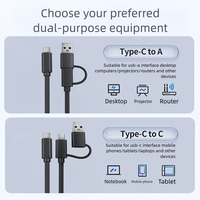 Cable de Datos USB 3.1 Tipo-C a C/A Combo 2 en 1 de Alta Velocidad 10Gbps, Ecológico, de Cobre Puro, para Carga en Automóvil, Compatible con iOS y Cámaras