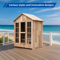 Sauna extérieur personnalisé avec porte en verre, en bois massif, pour jardin, maison de sauna, OEM/ODM