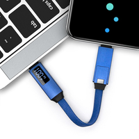 Accessoires électroniques en gros : Câble USB porte-clés PD 100W Type C à charge rapide 3-en-1 pour iPhone, Câble de chargeur de téléphone avec affichage