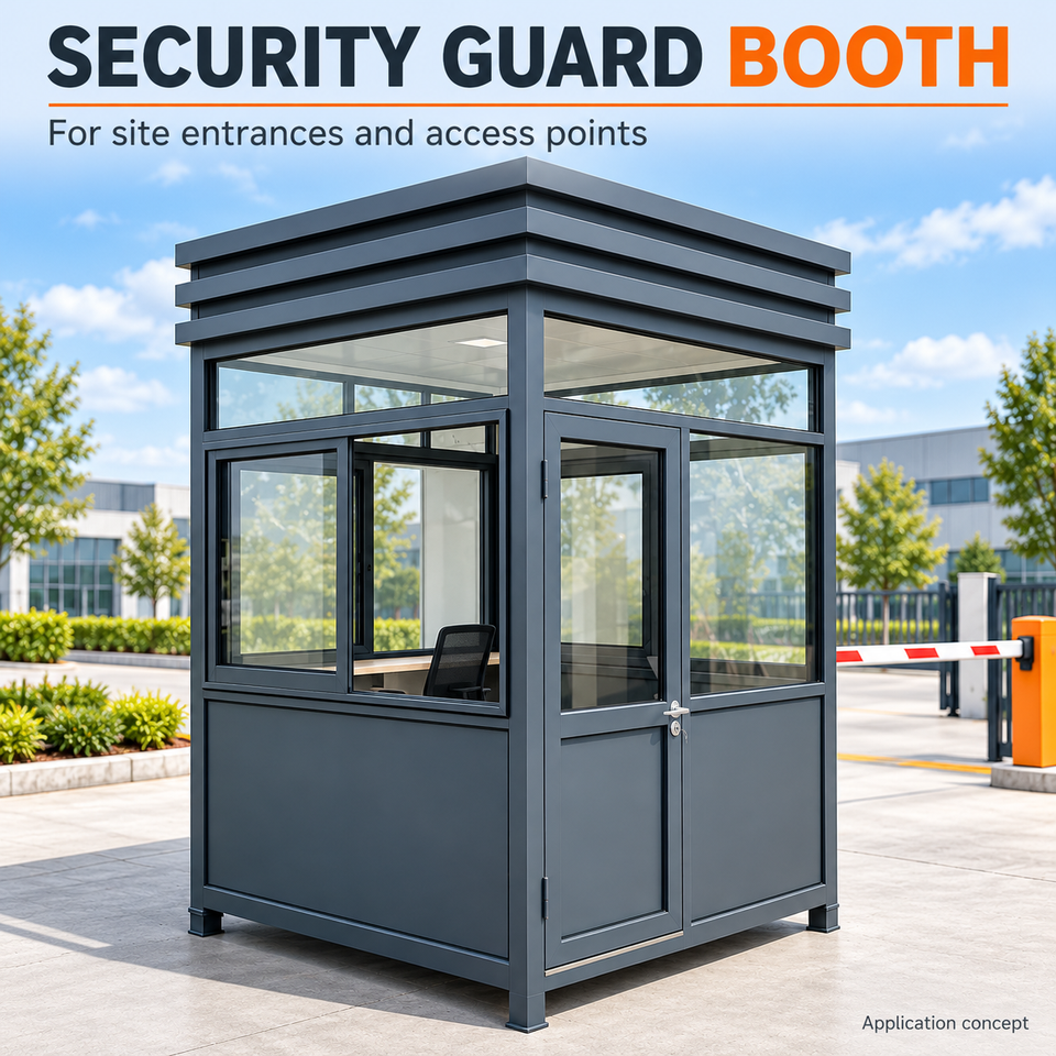 Outdoor Mobile Security Guard Booth Stainless Steel Structure ...