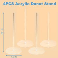 Lot de 4 présentoirs en acrylique pour donuts – Supports à desserts pour donuts, bagels et beignets – Idéal pour fêtes, Noël, anniversaires, Nouvel An