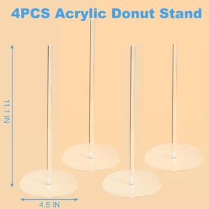 4 Buah Tempat Pajangan Donat Akrilik - Penyangga Kue untuk Donat, Bagel & Doughnut, Pesta Natal, Ulang Tahun, Tahun Baru - Product Image 6