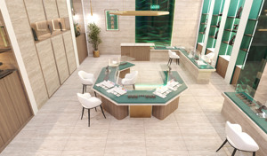 Présentoir à bijoux de luxe vitrine de bijoux personnalisé magasin de bijoux décor design moderne armoire à bijoux avec éclairage LED écologique - Product Image 5