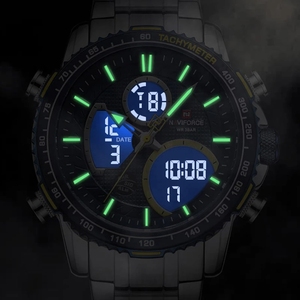 นาฬิกาข้อมือผู้ชาย <span class=keywords><strong>NAVIFORCE</strong></span> แบรนด์นาฬิกาสปอร์ตสำหรับผู้ชาย นาฬิกาดิจิตอลโครโนกราฟควอตซ์ สายสแตนเลสกันน้ำ สไตล์ลำลอง - Product Image 3