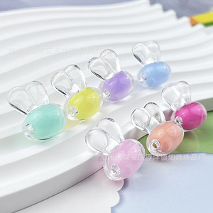 Perle en acrylique tête de lapin 12 mm, couleur transparente bonbon, fournitures de perlage pour bijoux DIY - Product Image 3