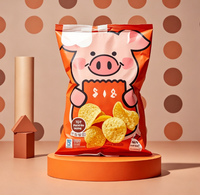 Sacs d'emballage pour chips en plastique avec impression personnalisée du logo, en aluminium laminé, de qualité alimentaire, avec fermeture arrière