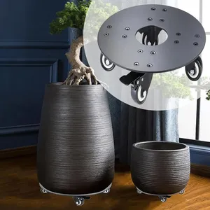 Support de Pot de fleur robuste roues de Pot de fleur universelles plateau rond en métal <span class=keywords><strong>plante</strong></span> mobile <span class=keywords><strong>roulant</strong></span> support de <span class=keywords><strong>plante</strong></span> en pot avec rouleaux - Product Image 2
