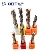 Alat Frais CNC Hrc45 Hrc50 Hrc60 Kinerja Tinggi Inci dan Ukuran Metrik 4Flute Ballnose Ujung Bulat Endmill