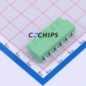 DB166-5.0-6P-GN-P Screw Terminal Block P=5mm Connector ( Construction: 1x6P )( Pitch: 5mm )( Color: Green ) - Product Image 2