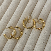 Boucles d'oreilles fantaisie Gaby, nouveau design, forme en C, boucles d'oreilles factices simples, sans trou d'oreille, bijoux non percés