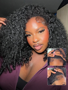 <strong>Half</strong> <strong>Wig</strong> Burmese Curly Glueless Easy to Wear Puffy Curls 3 in 1 <strong>Half</strong> <strong>Wigs</strong> with Drawstring for Women Raw Vietnamese Virgin Human - Product Image 2