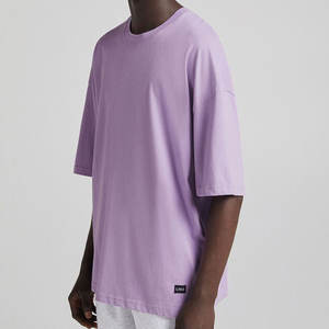 Camiseta Holgada de Diseño, Estilo Urbano, Informal, Cuadrada, Fabricada en 100% Algodón, Cuello Redondo, Camisetas Lisas para Hombre - Product Image 4