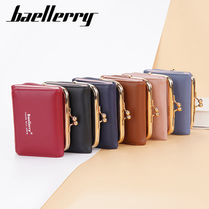 กระเป๋าสตางค์สั้นผู้หญิง Baellerry สีแดง กระเป๋าใส่เหรียญแบบพับสามตอน แฟชั่นสำหรับใช้ในชีวิตประจำวัน - Product Image 4