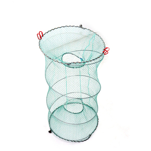 Cá bẫy vật liệu gấp mùa xuân lồng chậu Mỹ Lưới Đánh Cá Thiết bị đánh cá mạ kẽm PE cá màu xanh lá cây nuôi vòng 25-45cm - Product Image 4