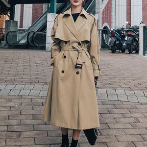 2023 Новое поступление хаки полиэстер ветровка куртка длинный плащ для женщин - Product Image 2