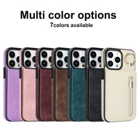 Étui en Cuir PU pour Téléphone Portable, Pochette Support de Cartes, Portefeuille pour iPhone 16, Housse de Protection Mobile