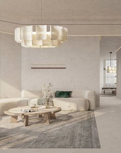 Wabi-sabi акриловые люстры для спальни, столовой, гостиной, круглый декоративный подвесной светильник, современный простой светодиодный светильник для домашнего освещения - Product Image 5