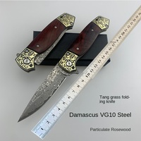 Outdoor Camping Vouwmes Hout Handvat Rvs Mes Gekarteld Rand Industriële Kwaliteit Hoge Hardheid Survival Fruit