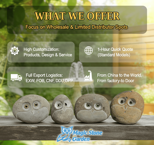 Ensemble de Hiboux en Pierre à Énergie <span class=keywords><strong>Solaire</strong></span>, Éclairage de Chemin de Jardin <span class=keywords><strong>Zen</strong></span> pour l'Extérieur - Product Image 3