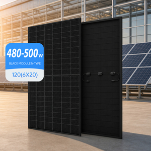 แผงโซลาร์เซลล์สีดำสนิท 480W 485W 490W 495W 500W แบบ N กระจกสองชั้น ราคาดี - Product Image 1
