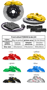 Kit de freno grande de pinza de 6 ollas de alto rendimiento, Rotor de disco de freno flotante de 355Mm personalizado para <span class=keywords><strong>Bmw</strong></span> X5 Xdrive35I E46 <span class=keywords><strong>330I</strong></span> F15 X5 2017 - Product Image 5