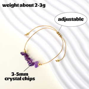 Wholesale Healing <b>Crystal</b> Jewelry Luxury Natural <b>Crystal</b> <b>Bracelet</b> <b>Crystal</b> Chips <b>Bracelet</b> for Gift Healing - Product Image 2