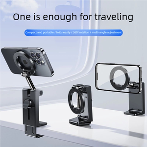 Magnetic Foldable Phone Stand Aviation Zinc Alloy Strong Neodymium Magnet 720 Degree Multi Axis <b>Rotation</b> for Car Desktop - Product Image 5