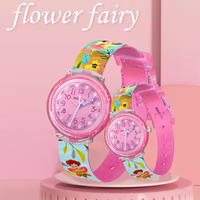 Montre pour enfants, montre à quartz Fée des fleurs pour filles, étanche, dessin animé, cadeau d'anniversaire, montre-bracelet pour enfants, OEM ODM