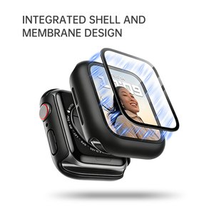 Étui rigide antichoc en PC avec protection d'écran en verre trempé intégrée pour <span class=keywords><strong>Apple</strong></span> <span class=keywords><strong>Watch</strong></span>, coque de protection intégrée - Product Image 3
