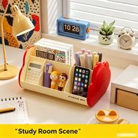 Organisateur de bureau en plastique Tidy Choice, porte-stylos multi-compartiments pour l'organisation de la papeterie et des petits objets