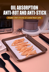 Fogli di carta forno Pre-taglio da forno impermeabile riutilizzabile per uso alimentare per cucina - Product Image 4