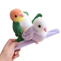 Adorable Figurine en Peluche Réaliste de Petit Oiseau Perroquet, Bracelet à Claquer, Pendentif, Accessoires pour Livres, Sacs, Porte-clés de Voiture, en Coton PP