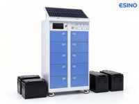 Estación de Intercambio de Baterías Metálica para Exteriores con Energía Solar, 8 Ranuras, Resistente a la Lluvia, para Entrega en África, Bicicletas Eléctricas, Boda Boda, Alquiler Comercial