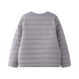 <span class=keywords><strong>Veste</strong></span> matelassée à col rond pour <span class=keywords><strong>femme</strong></span>, vêtement d'extérieur court et léger en polyester isolé - Product Image 1