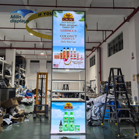 Étagères de supermarché en aluminium métallique double face robustes Milindisplays, présentoir lumineux rétroéclairé autoportant