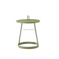 Table d'appoint d'angle mobile en aluminium, petite table basse pour l'extérieur et la terrasse