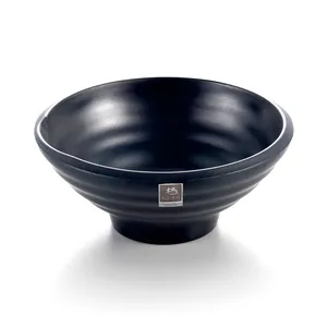 Wholesale matte black melamine Japanese ramen bowl set