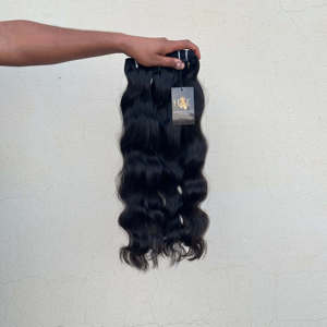 100% brut indien Temple cheveux humains Bodywave bouclés naturel lâche vague profonde non transformé cuticule aligné tissage faisceaux - Product Image 2