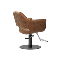 Ensemble complet de mobilier de salon de coiffure couleur beige avec fauteuil de coiffage et poste de travail avec miroir arqué