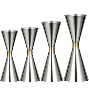 Verre doseur en acier inoxydable 304, finition miroir doré, jigger gradué en onces, outils de barman pour la Russie Abbey's Loch Dhu - Product Image 5