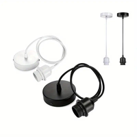 Câble de 1M avec douille E27 complète, supports métalliques pour suspension de lampe, lustre, cordon d'alimentation DIY, AC 220V, garantie 1 an