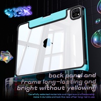 Teclado Transparente Luminoso para iPad con Funda Giratoria de 360° en Color Único para iPad Pro de 11 Pulgadas, iPad Air de 10.9 Pulgadas, M3 2025
